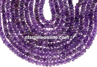 Margele ametist natural, rondele fatetate, 3.7mm
