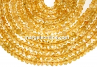 Margele citrin natural, rondele fatetate, 2.8-4mm