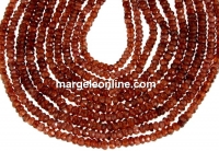 Margele granat hessonite natural, rondele fatetate, 3mm
