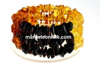 Bratara cu margele chihlimbar natural, chips, 10-12mm