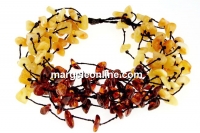 Bratara cu margele chihlimbar natural, chips, 5-7.5mm