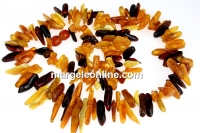 Colier cu margele chihlimbar natural, chips, 7-22mm