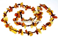 Colier cu margele chihlimbar natural, chips, 7-8mm