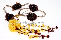Colier cu margele chihlimbar natural, chips, 6-10mm