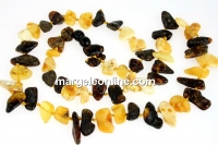 Colier cu margele chihlimbar natural, chips, 10-15mm