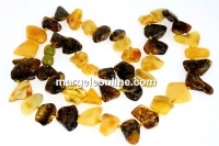 Natural amber necklace beads , chips , 10 -18mm