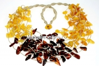Colier cu margele chihlimbar natural, chips, 11-15mm