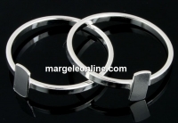 Ring base, tray 7x3.5, 925 silver, inside 18.3mm - x1