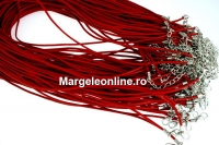 Snur pret-a-porter piele naturala, rosu, 1.8mm - x3