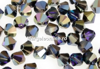 Swarovski, bicone bead, heliotrope, 6mm - x10