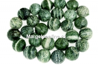 Margele serpentinit argintiu, rotund fatetat, 14mm