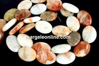 Margele agate naturale Morocco, oval plat, 25x18mm