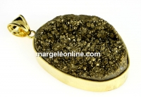 Pandantiv, druzy quart, 39x28mm - x1