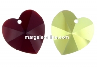 Swarovski, pandantiv inima, garnet AB, 18mm - x1
