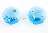 Swarovski, link octogon, aquamarine, 14mm - x1