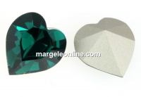 Swarovski, heart rivoli, emerald, 15.4x14mm - x1