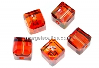 Swarovski, margele cub, red magma, 8mm - x1