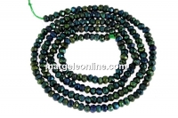 Margele spinel negru natural cu reflexii curcubeu, rondele fatetate, 3mm