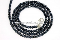 Margele spinel negru natural cu reflexii hematit, rondele fatetate, 3mm