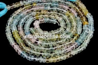 Margele beril multicolor, natural, forma: rondela fatetata, 4.5-5mm