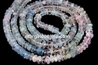 Margele beril multicolor, natural, rondela fatetata 7-7.5mm