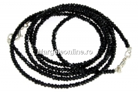 Margele turmalina neagra, natural, rondela fatetata, 2.8mm