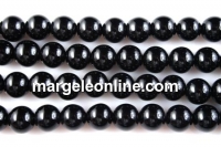 Onix negru, rotund, 4mm - x20