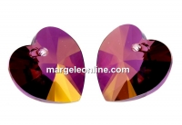 Swarovski, pandantiv inima, lilac shadow, 14mm - x2