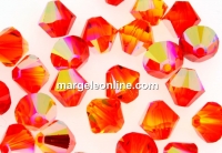 Swarovski, margele bicone, fireopal AB, 6mm - x10