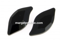 Swarovski, cabochon frunza, jet, 10x5mm - x1
