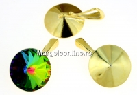 Baza pandantiv argint 925 placat cu aur, rivoli 12mm - x1