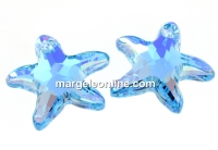 Swarovski, pandantiv stea de mare, aquamarine AB, 20mm - x1