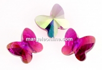Swarovski, margele fluture, fuchsia AB, 8mm - x2