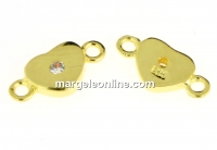 Link inimioara, argint 925 placat cu aur, 10.5x5mm - x1