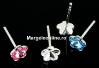 Tortite cercei argint 925, rivoli floare 6mm - x1per