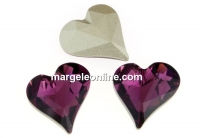 Swarovski, fancy inima, amethyst, 13x12mm - x1