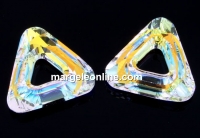 Swarovski, pandantiv triunghi, aurore boreale, 14mm - x1