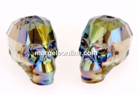 Swarovski, margele craniu, iridescent green, 15x13mm - x1