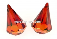 Swarovski, pandantiv picatura, red magma, 24mm - x1