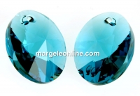 Swarovski, pandantiv oval, indicolite, 18mm - x1