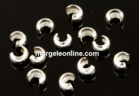 Acoperitor crimp, argint 925 placat cu rodiu, 4.5mm - x2