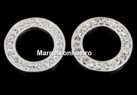 Accesoriu cu cristale, disc, argint 925, 14mm - x1
