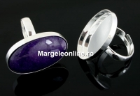 Ring base, 925 silver, adjustable, for cabochon 25x18mm - x1
