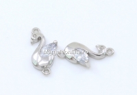 Link lebada, argint 925 placat cu rodiu, 14x7mm - x1