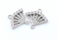 Link evantai, argint 925 placat cu rodiu, 13.5x13mm - x1