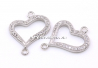 Link inima argint 925 placat cu rodiu, 19x15.5mm - x1