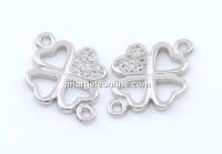 Link trifoi argint 925 placat cu rodiu, 12.5x8mm - x1