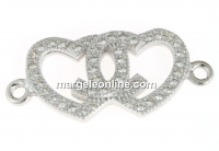 Link inimi argint 925 placat cu rodiu, 24.5x10.5mm - x1