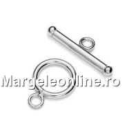 Toggle clasp, rotund 925 silver, 17mm - x1
