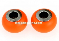 Swarovski, becharmed crystal neon orange pearl, 14mm - x1